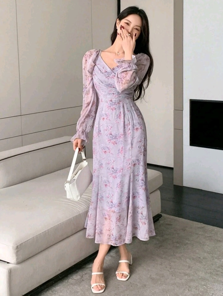 Vestido Cruzado de Manga Larga con HQ03