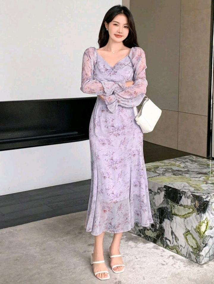 Vestido Cruzado de Manga Larga con HQ03