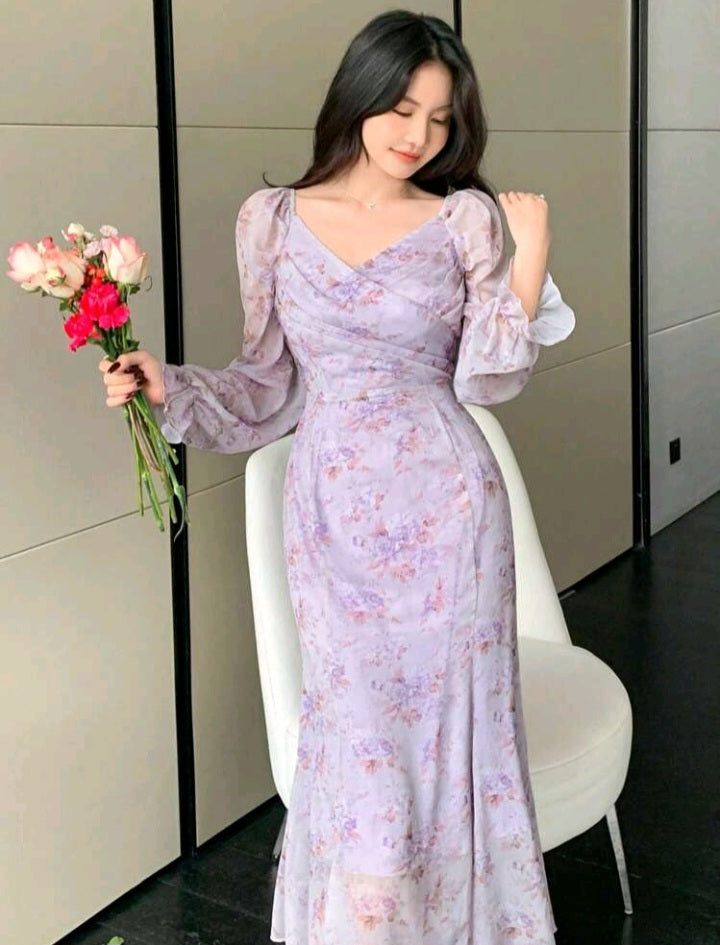 Vestido Cruzado de Manga Larga con HQ03