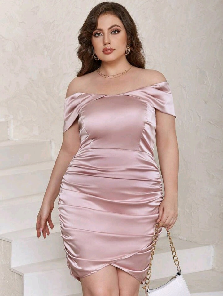 Hombros Descubiertos Vestidos Ajustados De Shein Vestido Ajustado