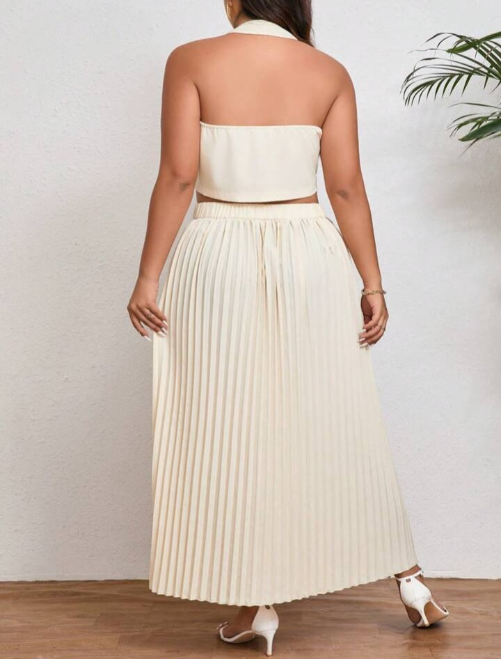 Conjunto de Chaleco y Falda Plisada IR05