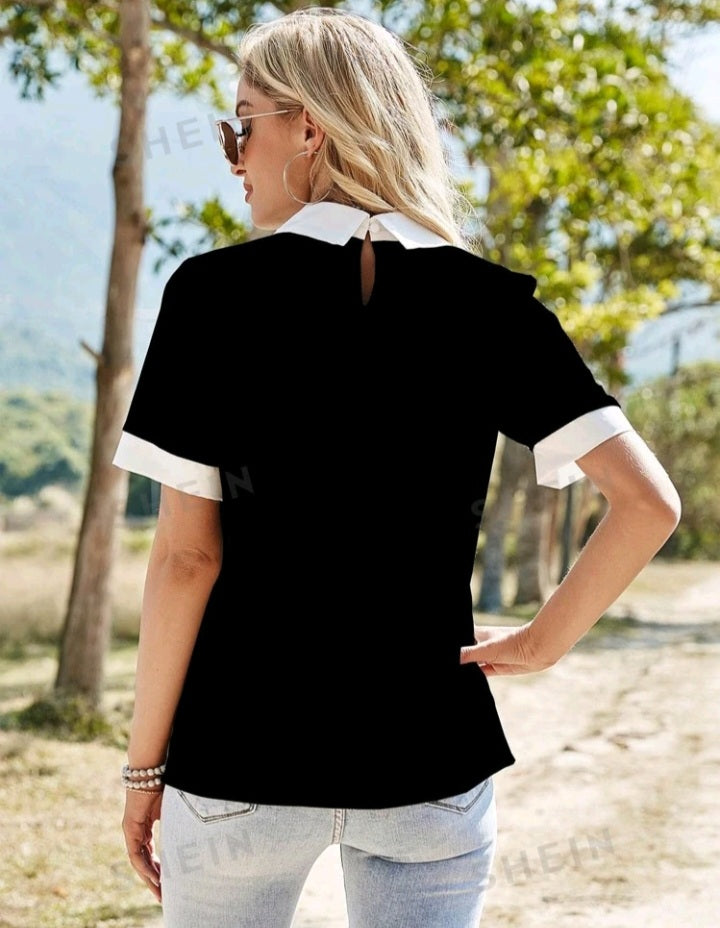 Blusa de Cuello en Contraste M25IZ010