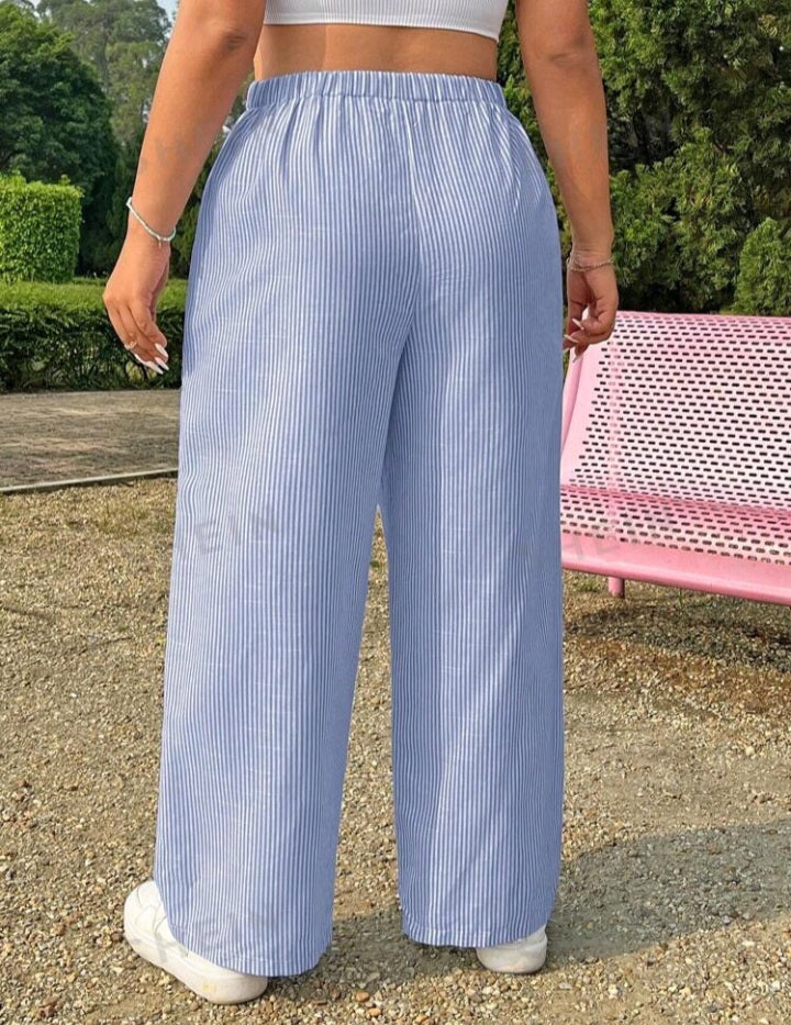 Pantalones Rectos a Rayas JE010