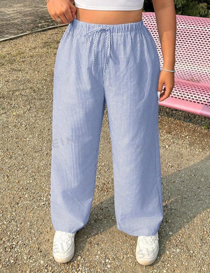 Pantalones Rectos a Rayas JE010