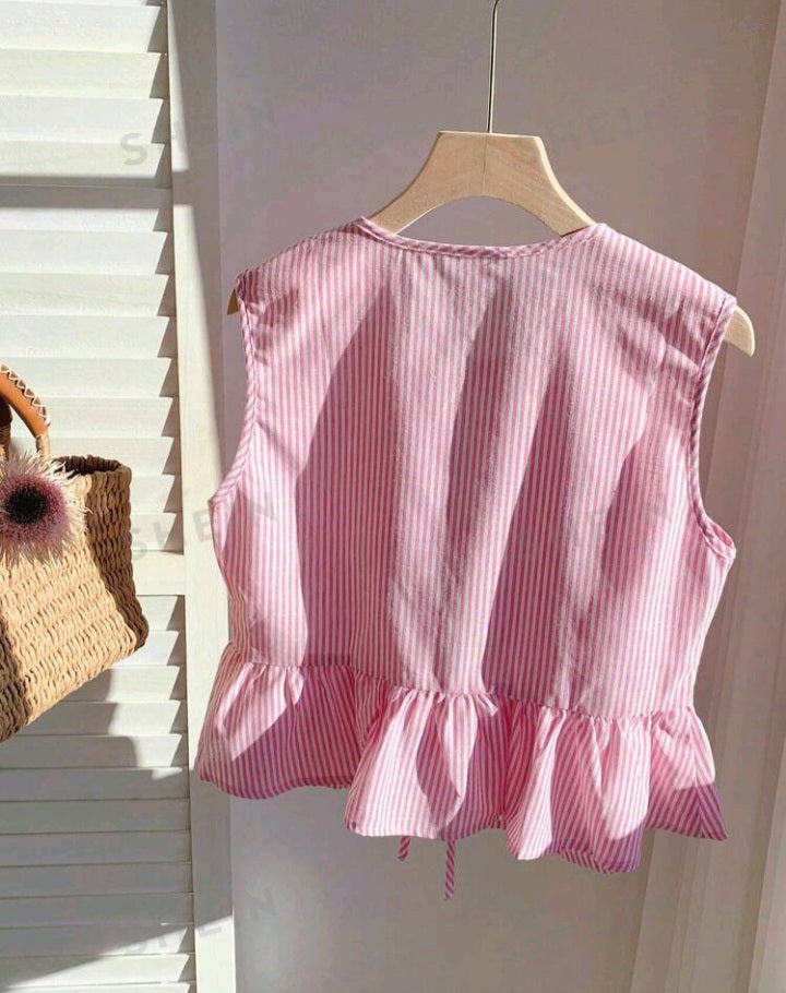 Camisa sin Mangas a Rayas A25IQ01