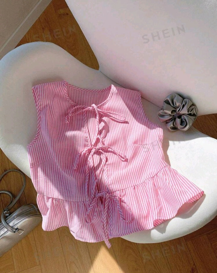 Camisa sin Mangas a Rayas A25IQ01