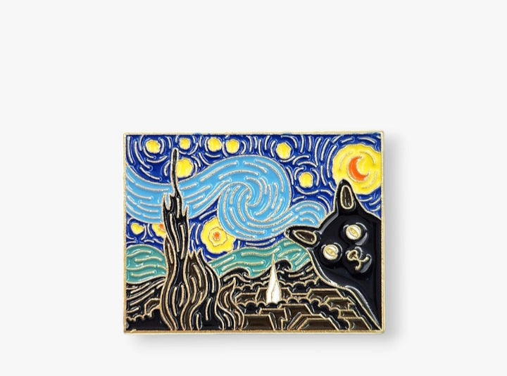 Broche Estampado de Arte con Gatos S25VH06