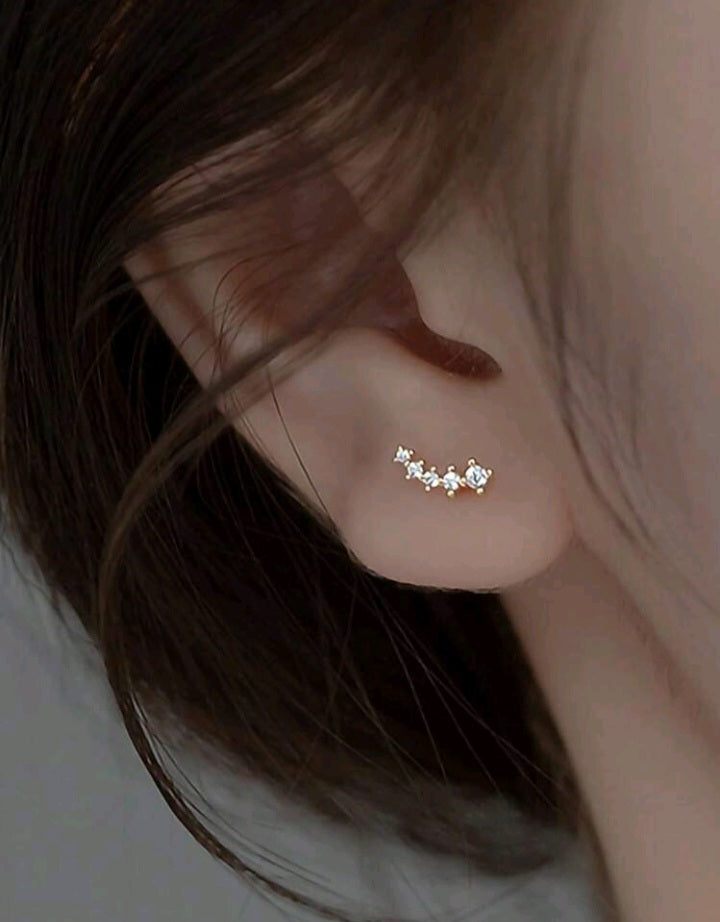 Pendientes Pequeños con Circonita Cúbica KI09