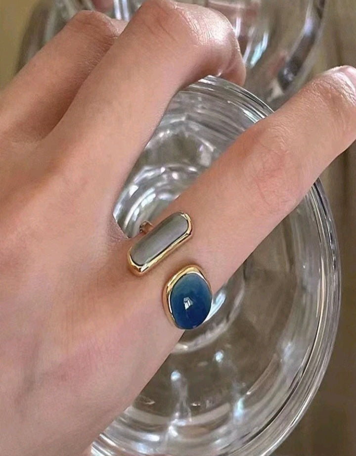 Anillo Celestial Set de 6 Anillos de Esmeralda Minimalistas KV02