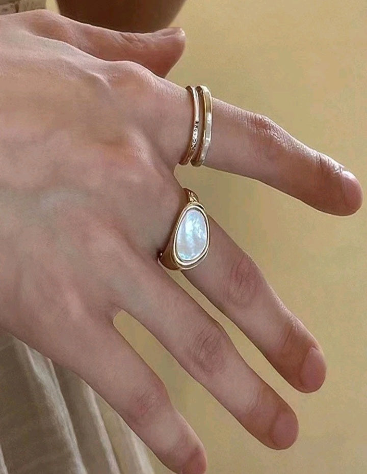 Anillo Celestial Set de 6 Anillos de Esmeralda Minimalistas KV02