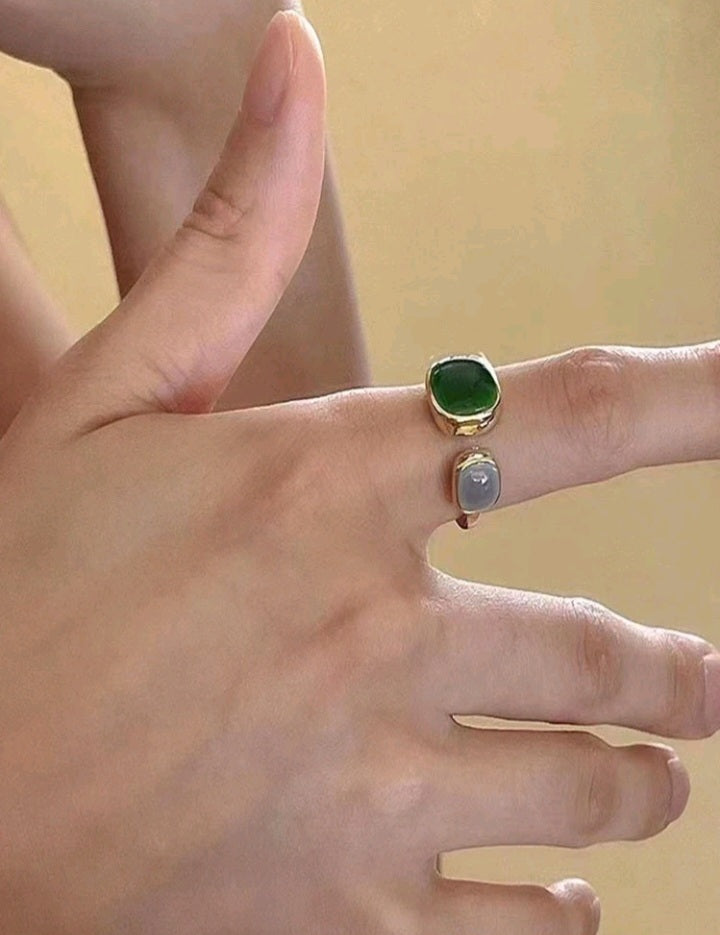 Anillo Celestial Set de 6 Anillos de Esmeralda Minimalistas KV02