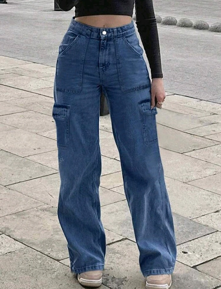 Jeans Rectos Básicos de Cintura Media LH04