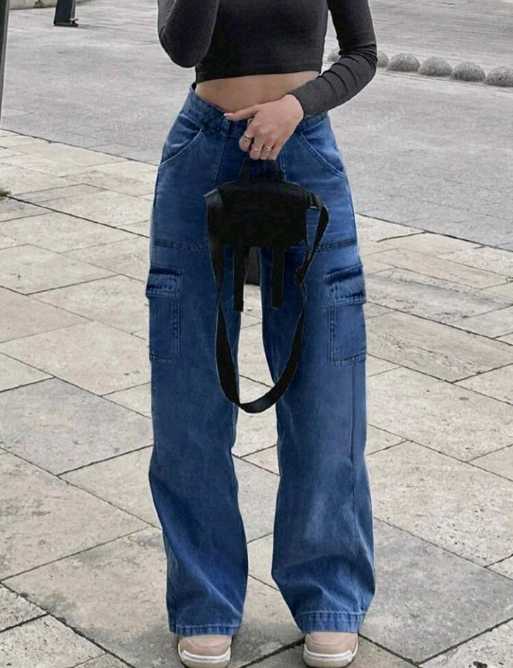 Jeans Rectos Básicos de Cintura Media LH04
