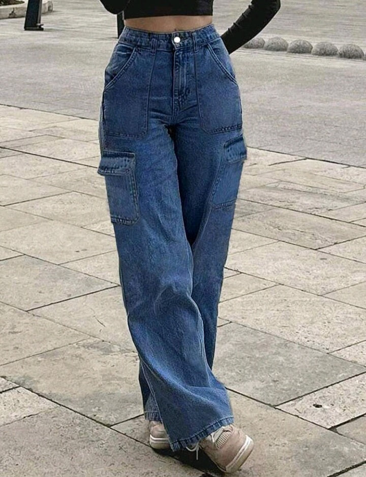 Jeans Rectos Básicos de Cintura Media LH04