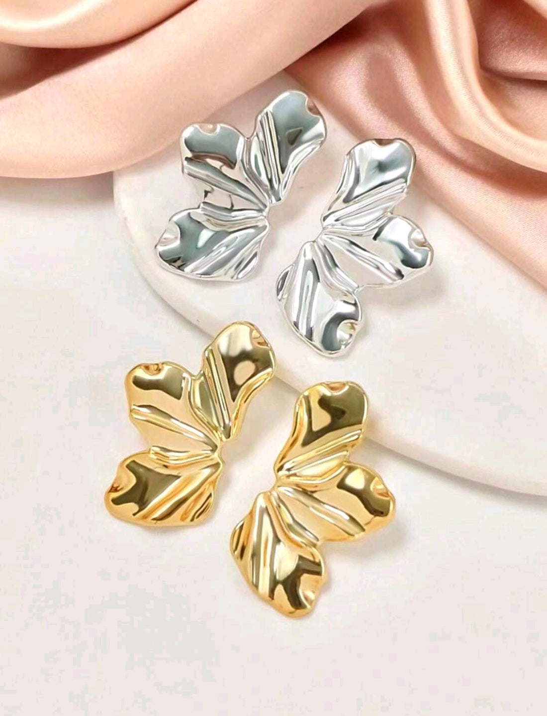 pendientes diseño de hoja ABS O25WH05