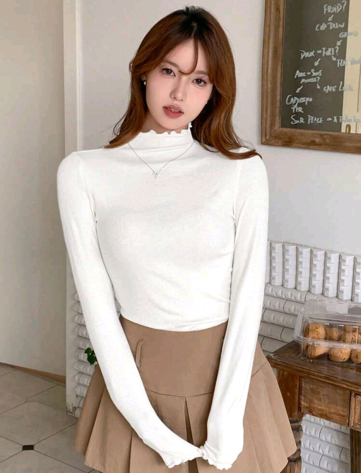 Camiseta de cuello alto Sólido EG06