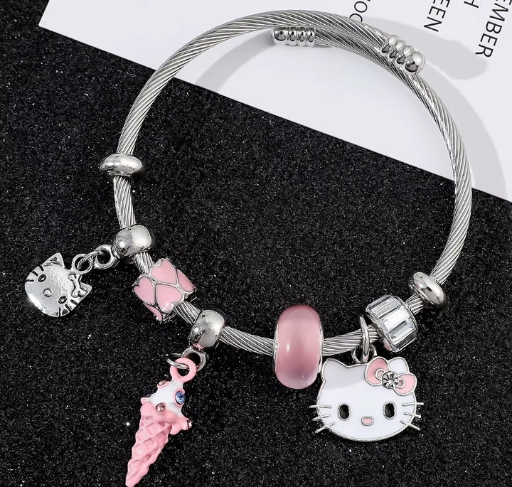 Brazalete con Charms de Hello Kitty