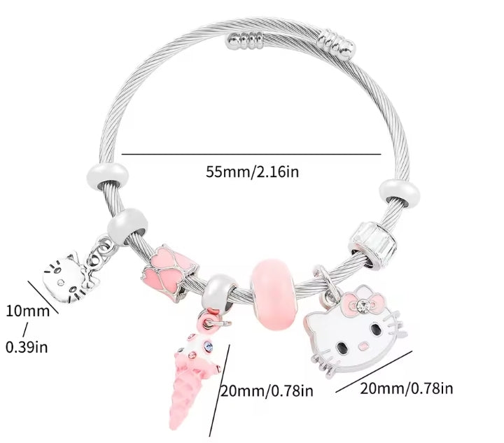 Brazalete con Charms de Hello Kitty