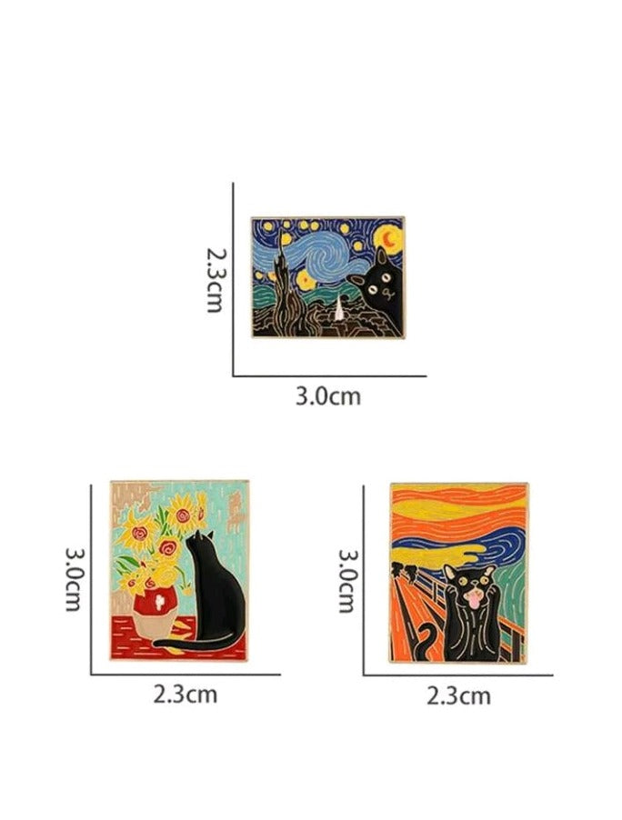 Broche Estampado de Arte con Gatos S25VH06