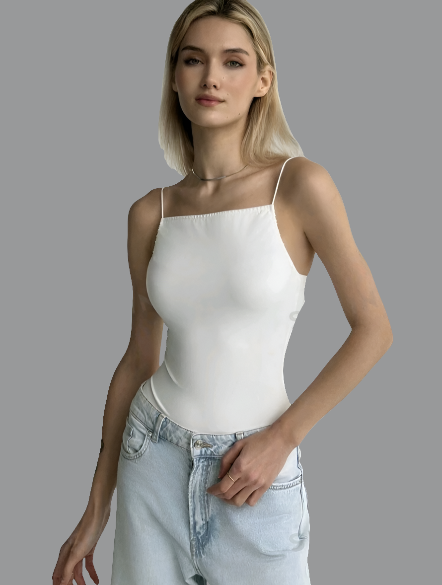 Body de Tirantes Espagueti con Pliegues HW01