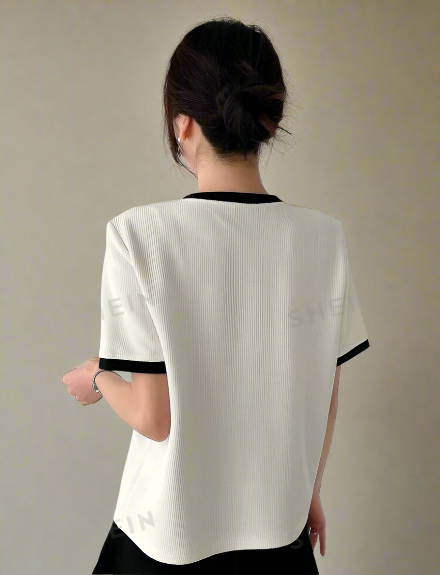 Camiseta Cuello Redondo con Bloqueo de color A25PX05