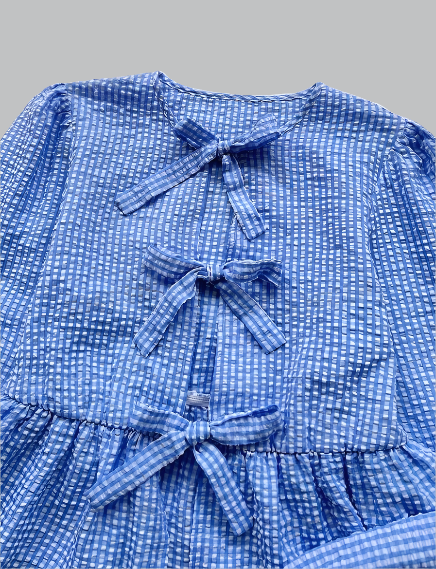Blusa a Cuadros con Lazo M25JG07