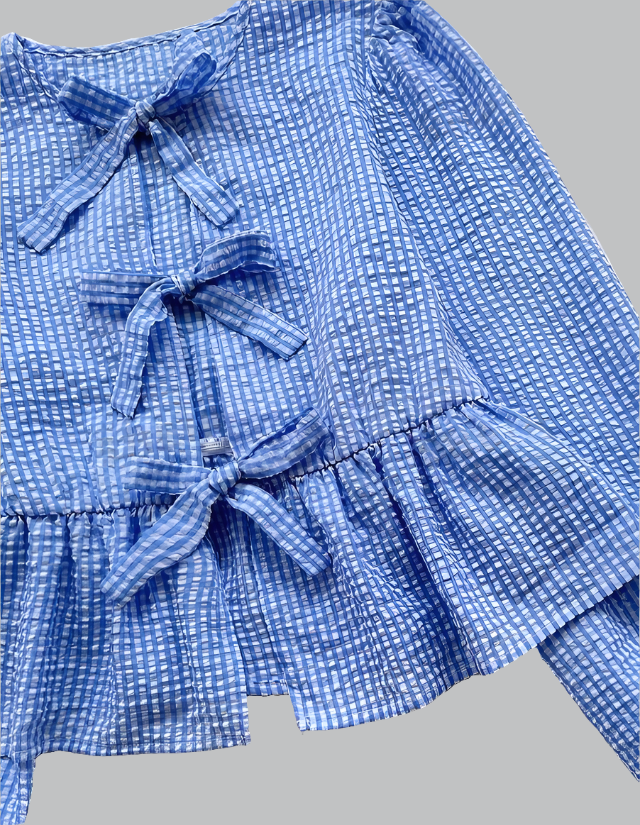 Blusa a Cuadros con Lazo M25JG07