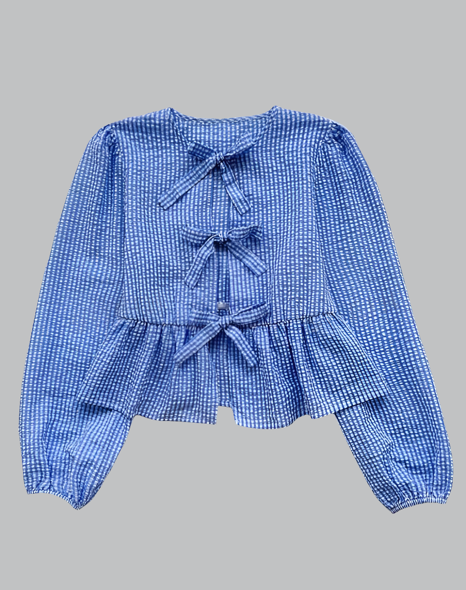 Blusa a Cuadros con Lazo M25JG07