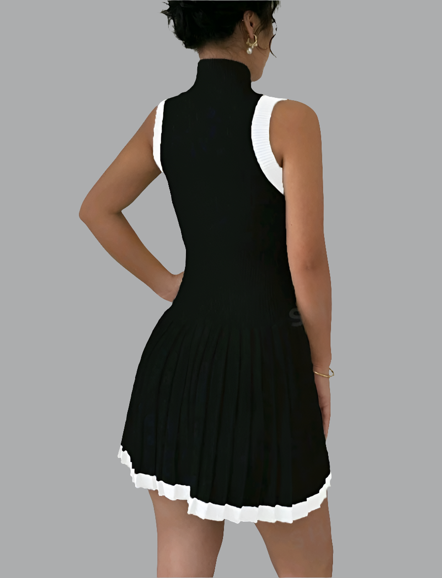 Vestido de Jersey Plisado sin Mangas D25XA03