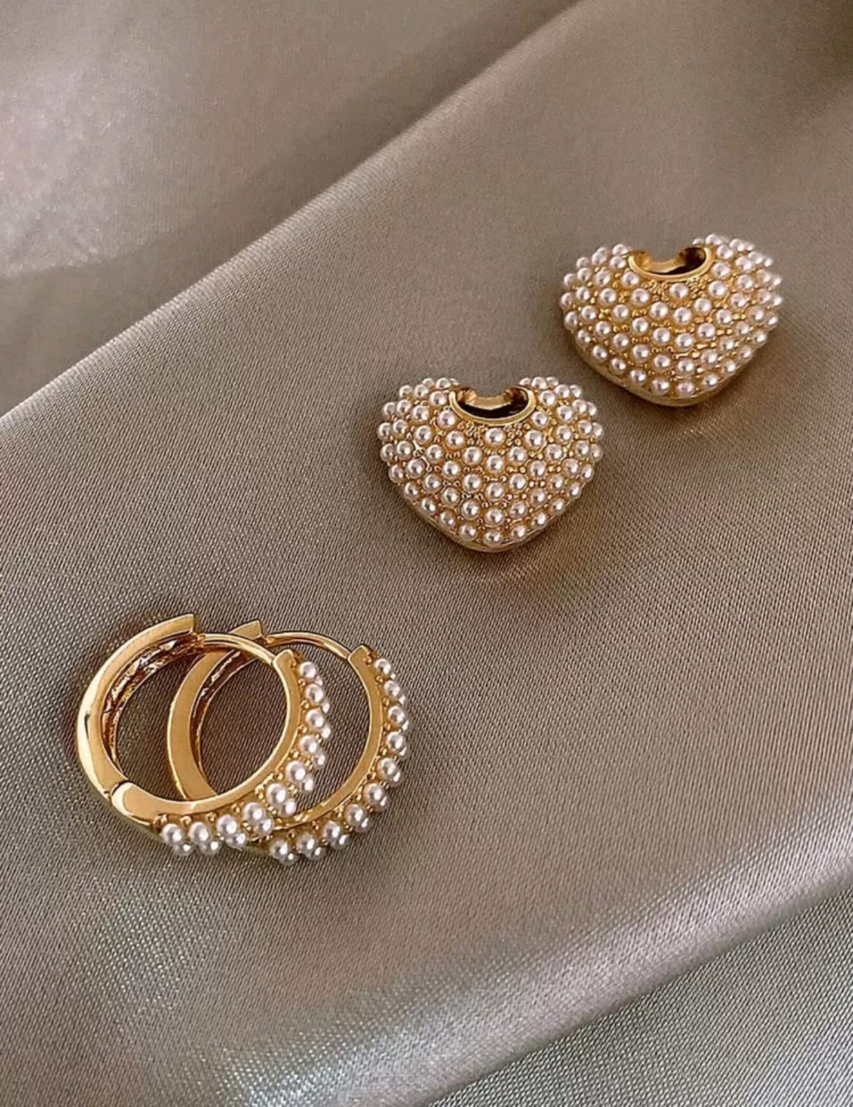 Corazón Perlado aretes de corazón Z F25ÑC06