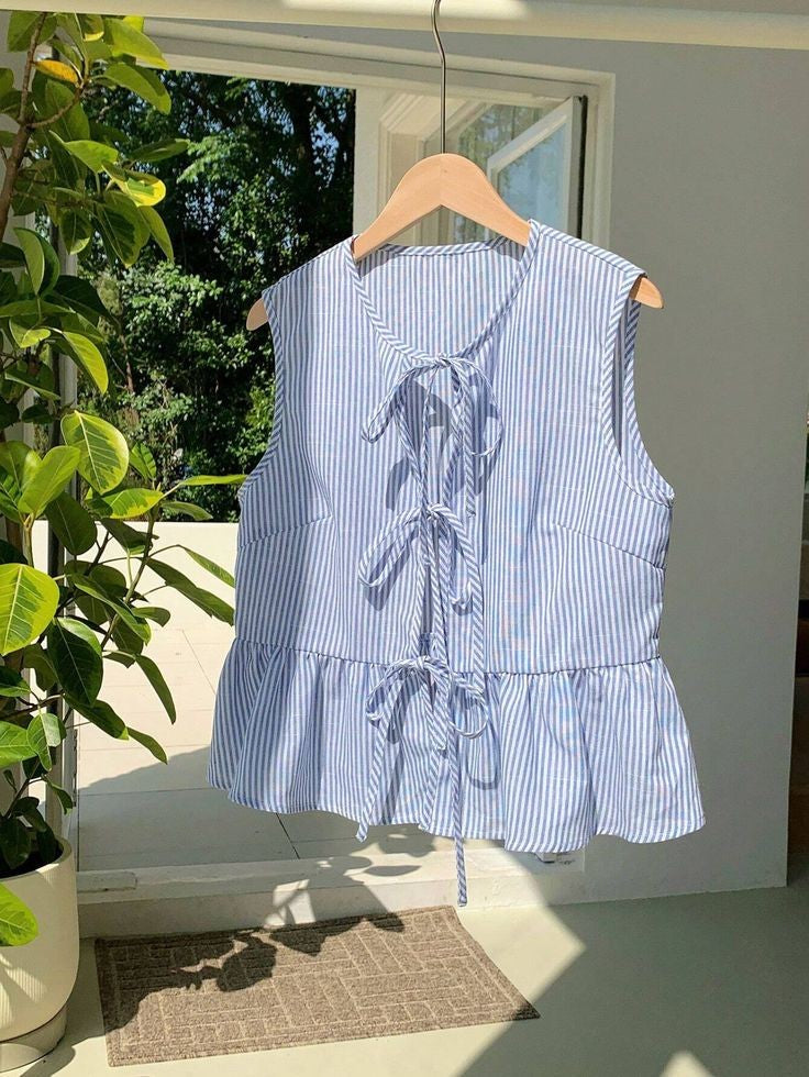 Camisa sin Mangas a Rayas A25IQ01