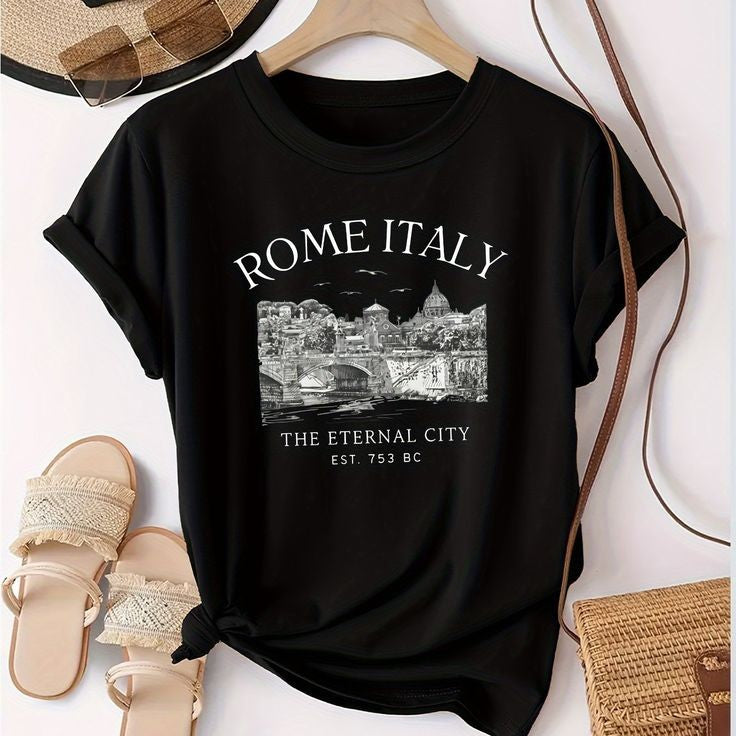 Camiseta Estampada de Cuello Redondo A25KN02