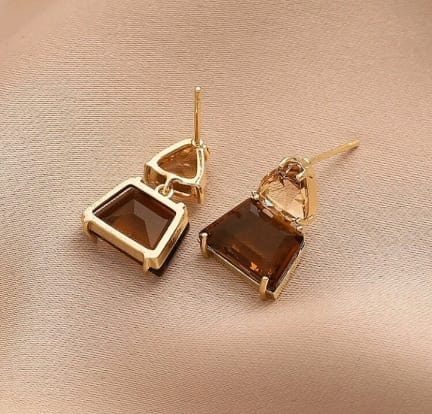 Susurros de luz pendientes geométricos de cristal V F25NG07