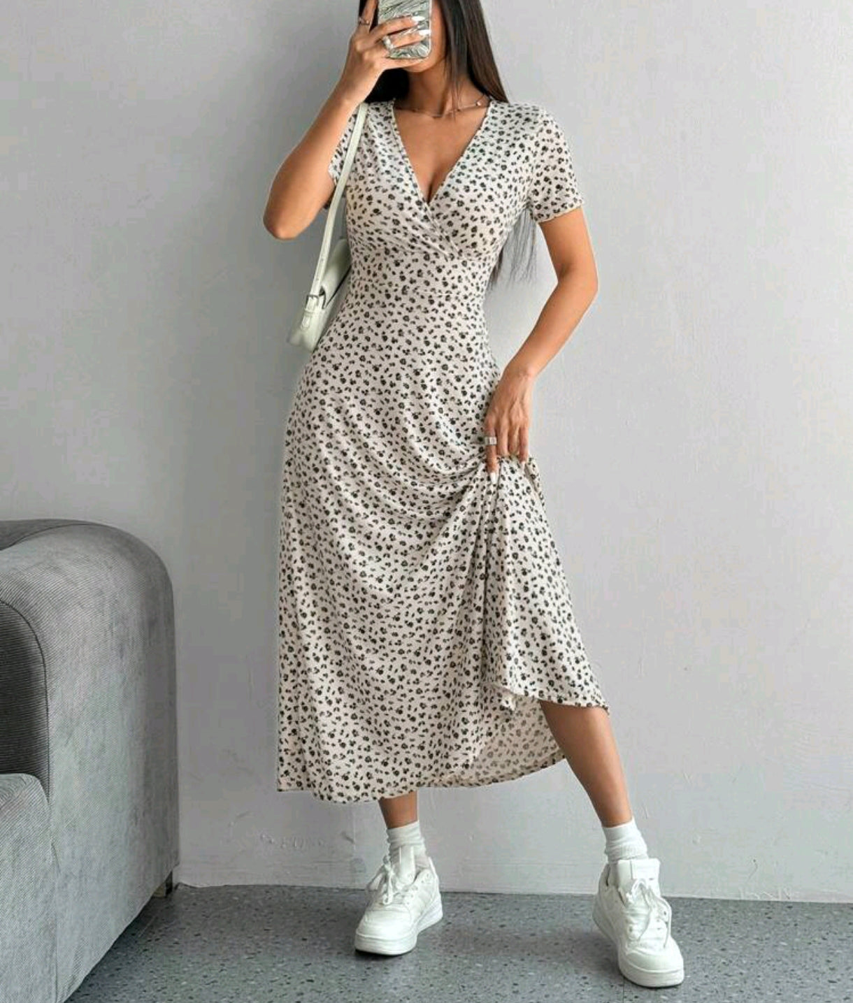 vestido casual de mujer con cintura ceñida A25PB04