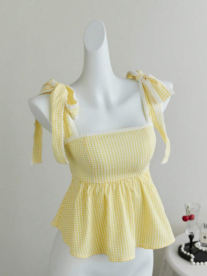 Blusa con diseño de cuadros MY26AE03