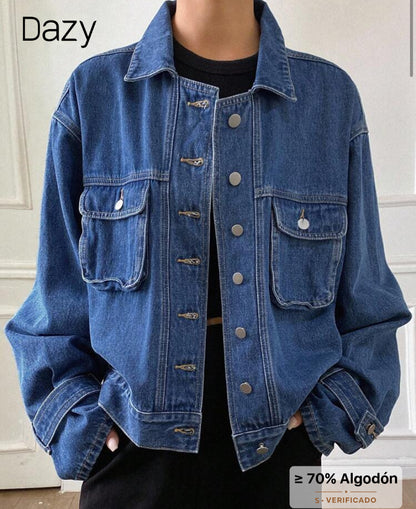 Chaqueta de mezclilla estilo cargo D25XA06