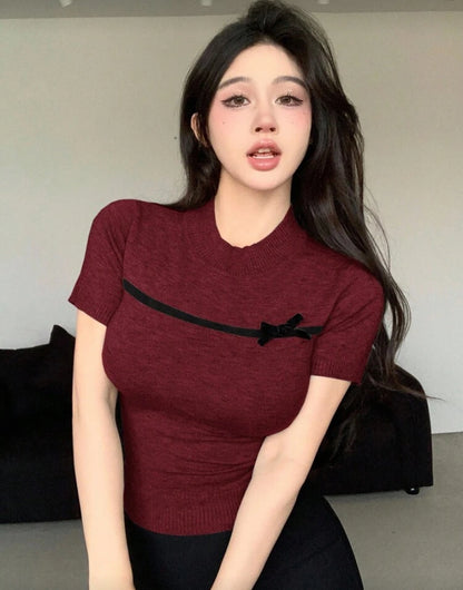 Blusa de punto manga corta E26XR04