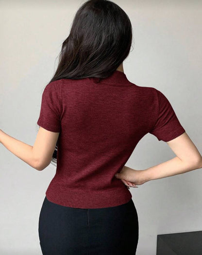Blusa de punto manga corta E26XR04