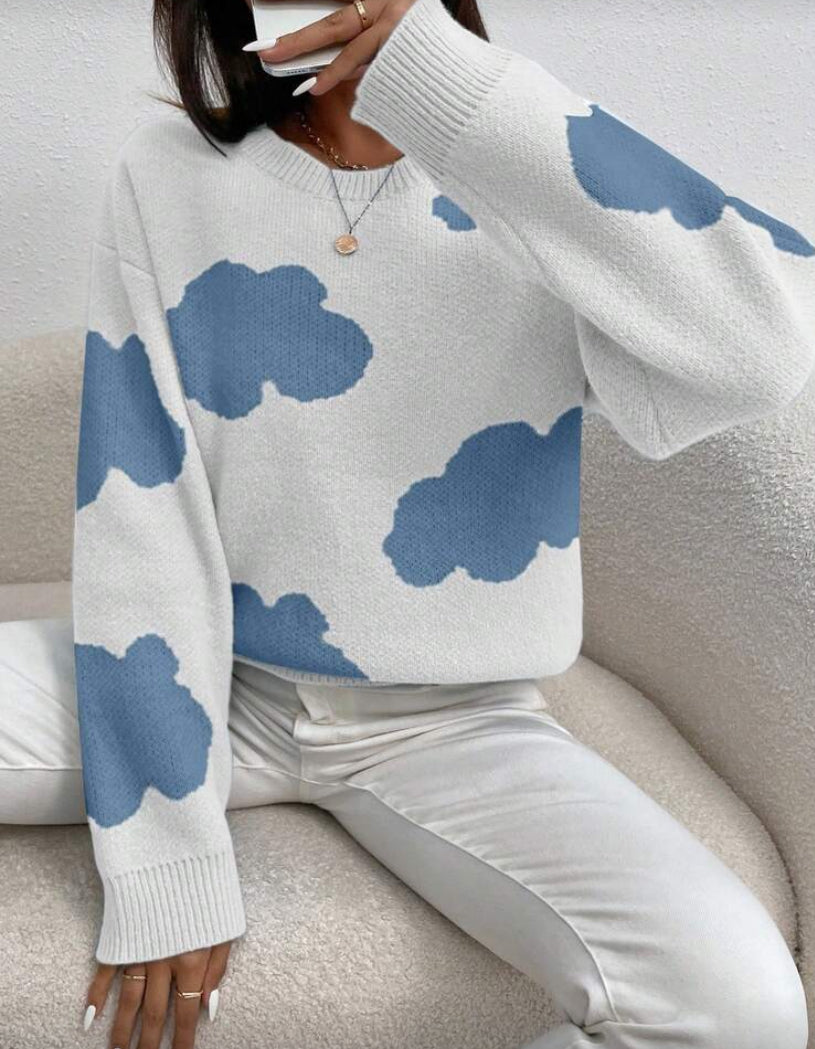Jersey con estampado de nubes E26XQ02