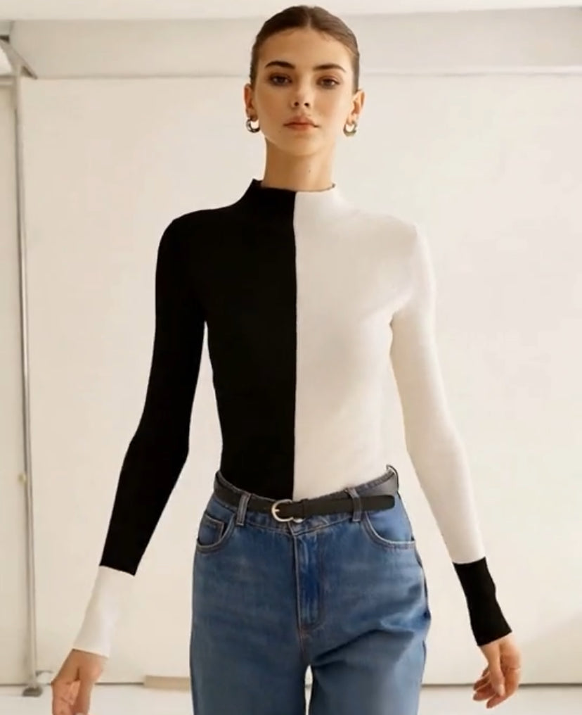 Blusa de punto de cuello alto N25WU05