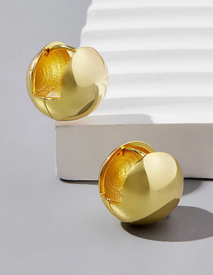 Brillo Esférico Pendientes de Oro Minimalista AC. F25MY08