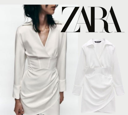 Vestido blanco de manga larga J25SM01