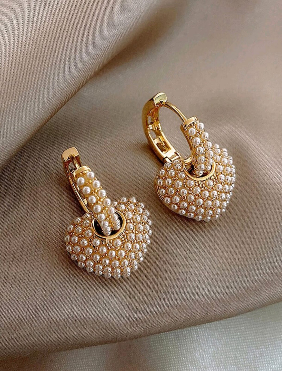 Corazón Perlado aretes de corazón Z F25ÑC06