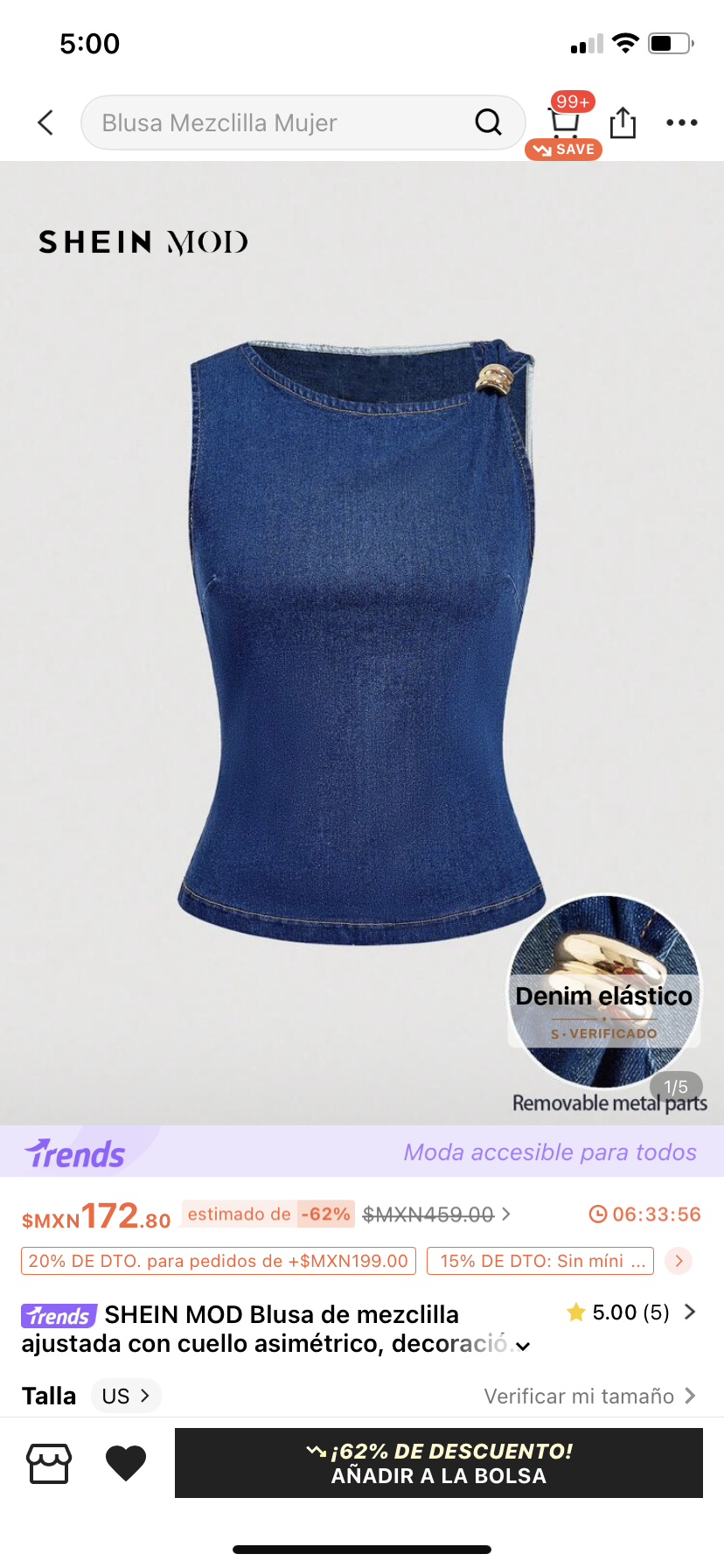 Blusa de mezclilla S25UV02