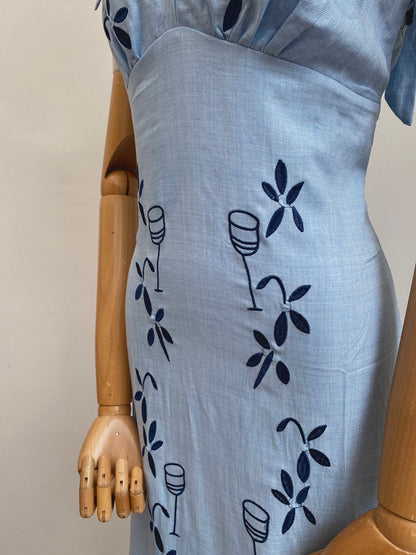 Vestido Vino floral cielo O25VO03