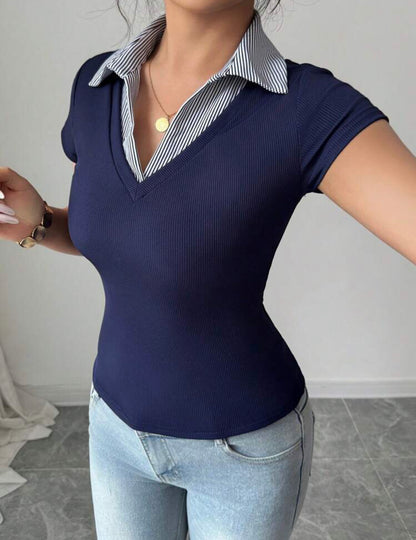 Camisa de manga corta de dos en uno A25QC010