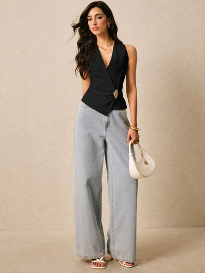 Blusa de chaleco elegante