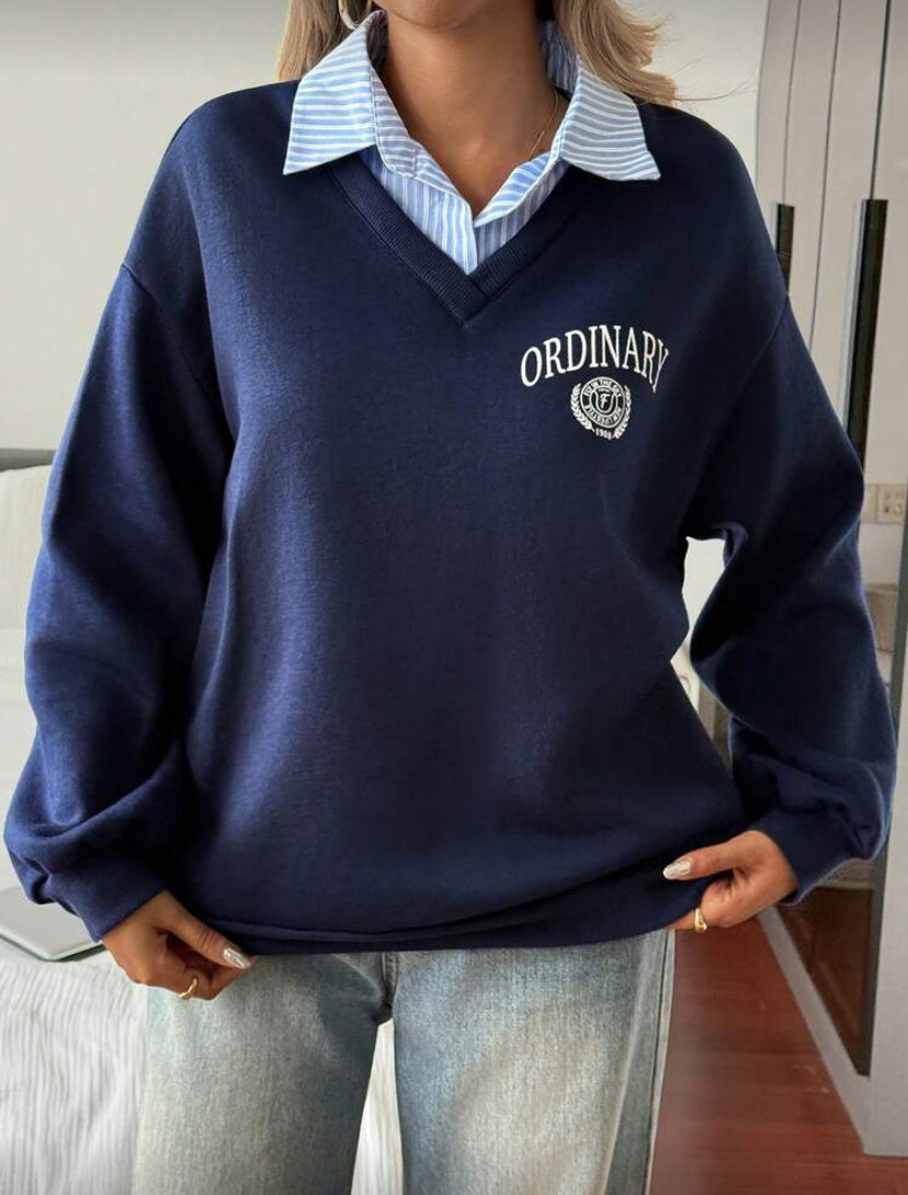 Sudadera holgada de forro polar D25XB02