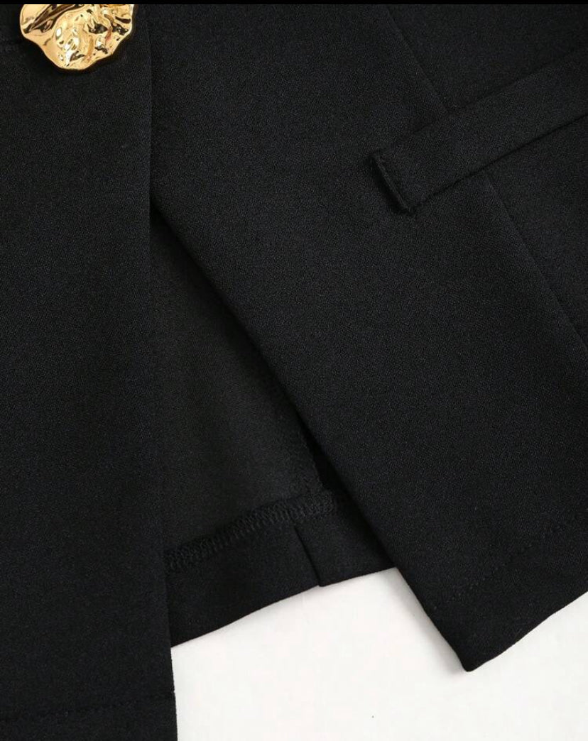 Blazer básico  sin mangas con botones metálicos A25QH05
