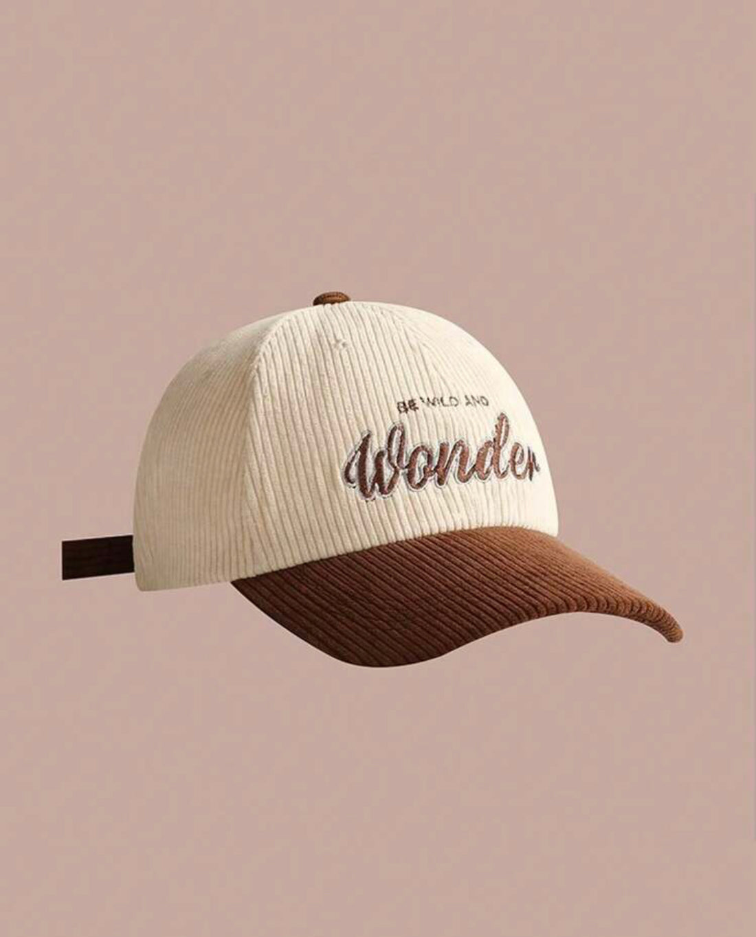 Gorra de béisbol con ajuste bordado de letras café A25QG02